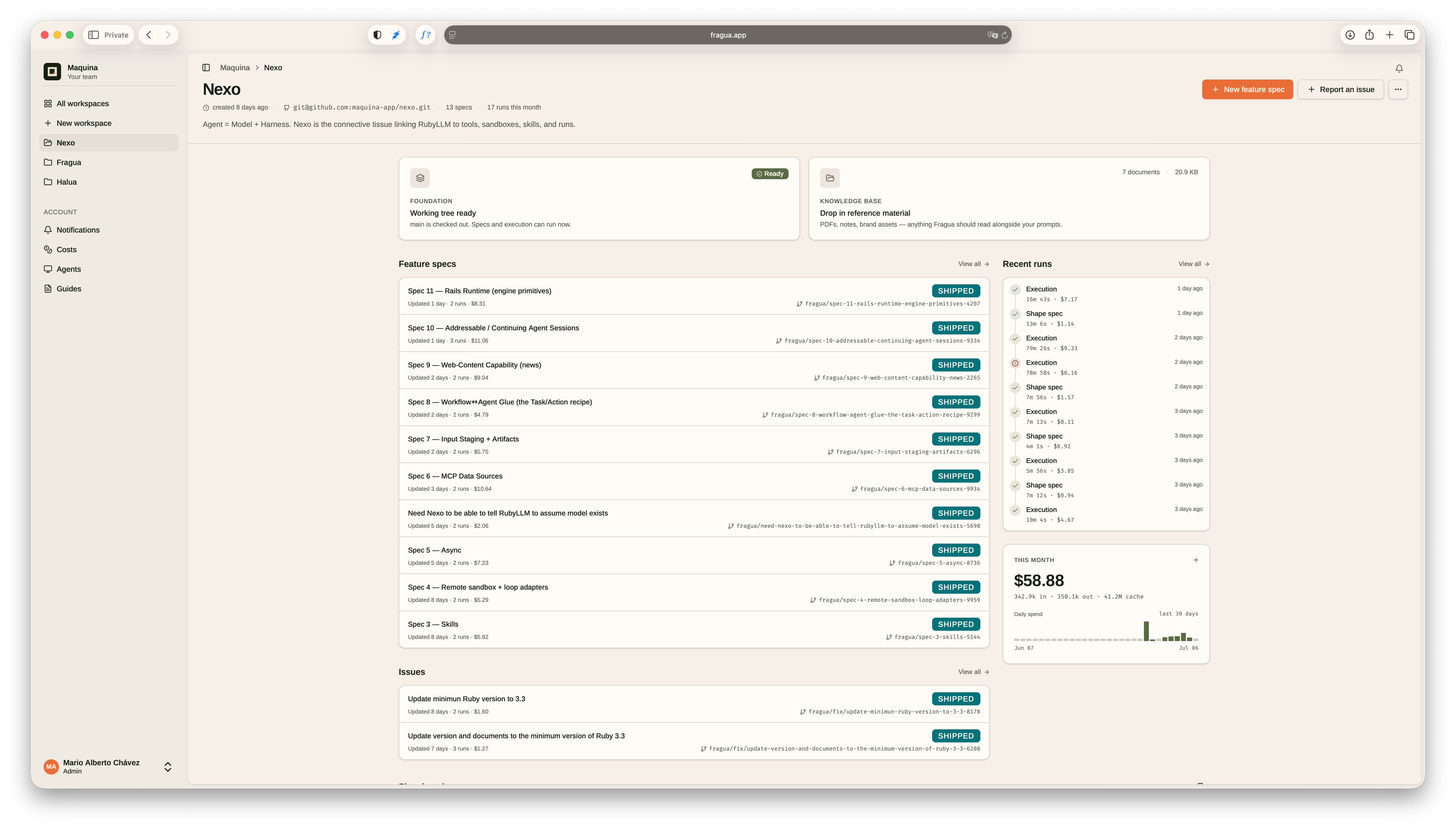Fragua workspace — AI agent orchestrator for Rails developers